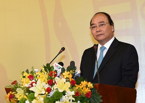  Thủ tướng Nguyễn Xuân Phúc phát biểu tại Hội nghị. Anh: VGP