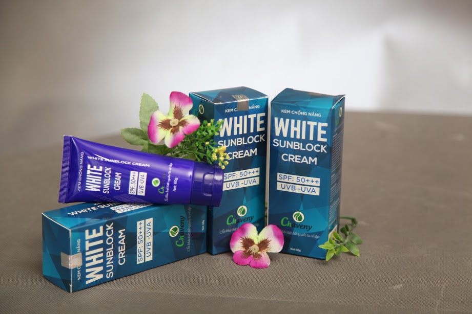  Kem chống nắng White Sunbock Cream Chaveny có chiết xuất hoàn toàn từ thiên nhiên an toàn cho mọi loại da
