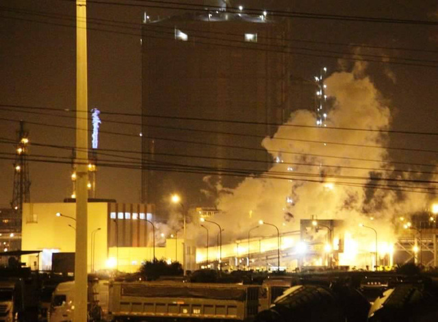  Vụ nổ lớn ở Formosa Hà Tĩnh xảy ra vào khoảng 21h tối 30/5. Ảnh: Dân trí