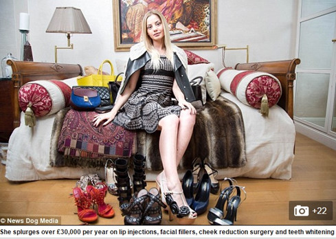 thiên kim nhà tài phiệt có tủ quần áo và dày dép trị giá 1,5 triệu euro. Ảnh: Daily Mail