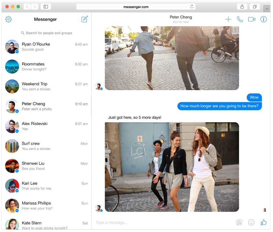 Ứng dụng nhắn tin Facebook Messenger chạy trên Mac OS