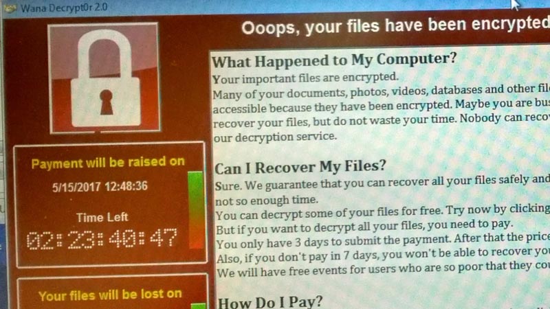 Thông báo đòi tiền chuộc sau khi máy tính nạn nhân bị mã độc tấn công, mã hóa dữ liệu quan trọng. Ảnh: Vietnamnet
