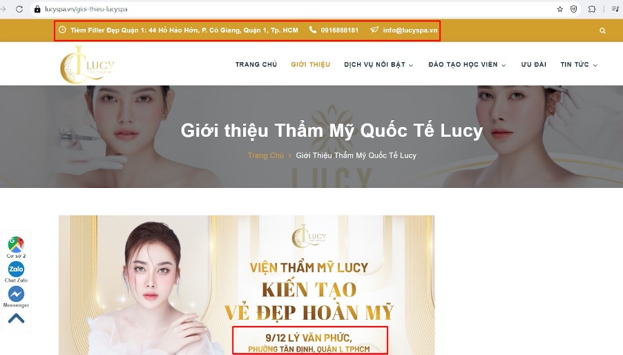 Phát hiện loạt sai phạm tại địa chỉ 9/12 Lý Văn Phức được quảng cáo trên trang Lucyspa.vn