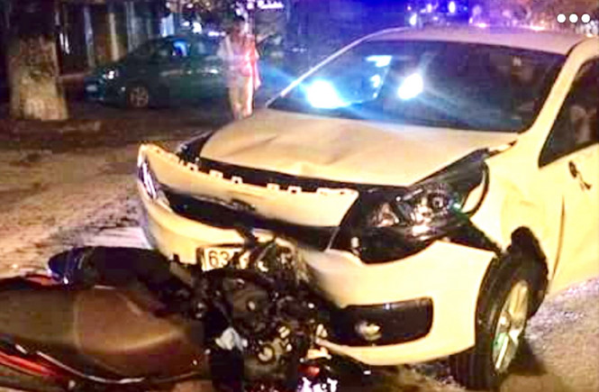 Hiện trường vụ cảnh sát cơ động say xỉn, lái xe gây tai nạn giao thông chết người.