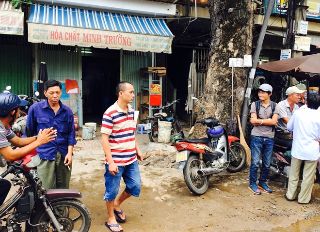 Cửa hàng nơi xảy ra vụ bỏng axit trong chợ Kim Biên