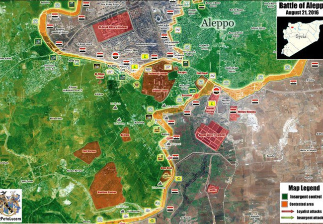 Chiến tuyến Aleppo ngày 21/08/2016
