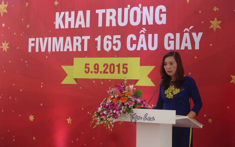 Bà Vũ Thị Hậu - Phó Tổng Giám đốc Công ty Cổ phần Nhất Nam phát biểu khai trương