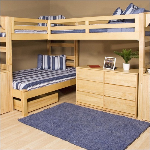 Không những không còn thô kệch mà giường tầng có thể tận dụng những ngăn đựng đồ thật đẹp mắt và tiện dụng