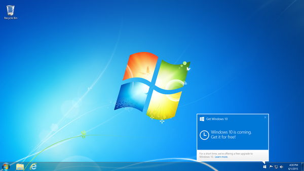 Microsoft gửi thông báo nâng cấp lên Windows 10 qua của sổ pop-up