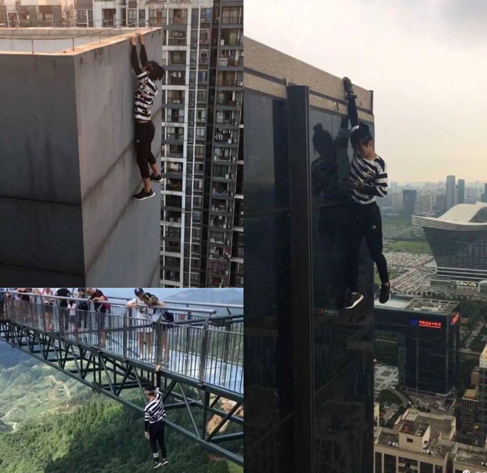 Rợn người loạt ảnh liều lĩnh trước khi rơi từ tầng 62 của nam diễn viên Ngô Vịnh Ninh