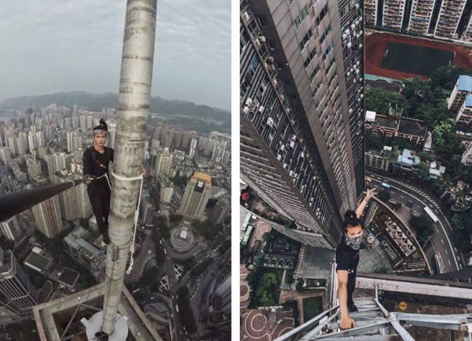 Rợn người loạt ảnh liều lĩnh trước khi rơi từ tầng 62 của nam diễn viên Ngô Vịnh Ninh