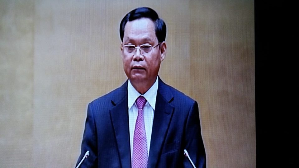 Tổng Thanh tra Chính phủ Huỳnh Phong Tranh báo cáo về công tác phòng chống tham nhũng, lãng phí