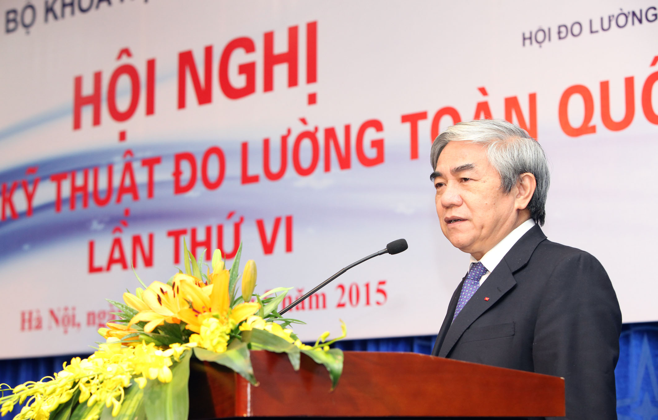 Bộ trưởng Bộ Khoa học và Công nghệ Nguyễn Quân phát biểu tại Hội  nghị