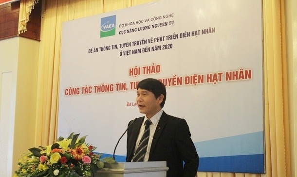 TS. Hoàng Anh Tuấn - Cục trưởng Cục Năng lượng nguyên tử (Bộ KHoa học và Công nghệ) phát biểu tại Hội thảo