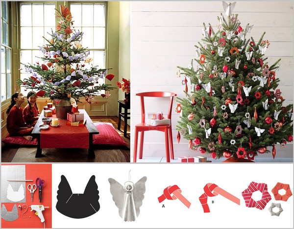 Cách trang trí cây thông Noel kiểu Origami phù hợp với gia đình có trẻ em