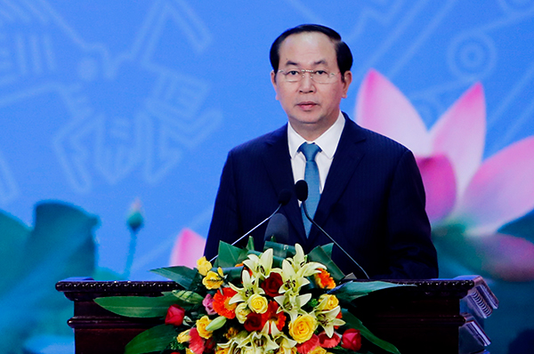 Chủ tịch nước Trần Đại Quang phát biểu tại lễ trao Giải thưởng Hồ Chí Minh và Giải thưởng Nhà nước về KH&CN