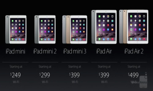 Ipad Air 2 ra mắt với giá 499USD cùng lúc hàng loạt mẫu Ipad tiền nhiệm của Apple giảm giá