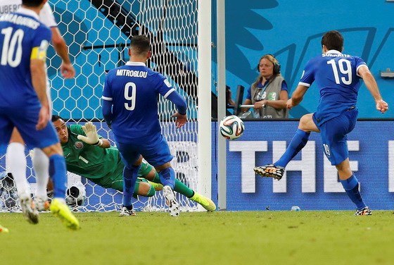 Kết quả tỉ số trận đấu Costa Rica - Hy Lạp World Cup 2014 đang tạm hòa 1-1. Rất có thể 2 đội sẽ phải thi đấu hiệp phụ