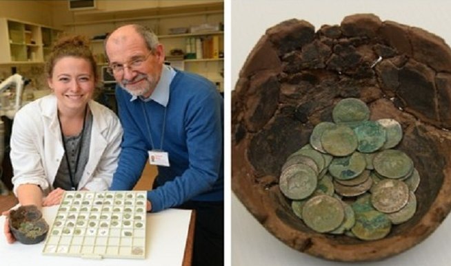 Kho báu tiền xu phát hiện trên cánh đồng gần làng Wick ở miền nam xứ Wales