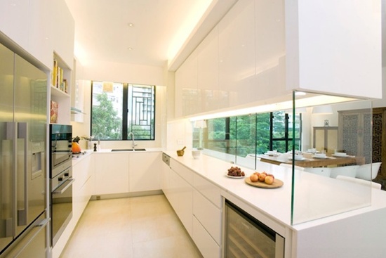 Thiết kế bám dọc tường sẽ tối đa hóa không gian phòng bếp