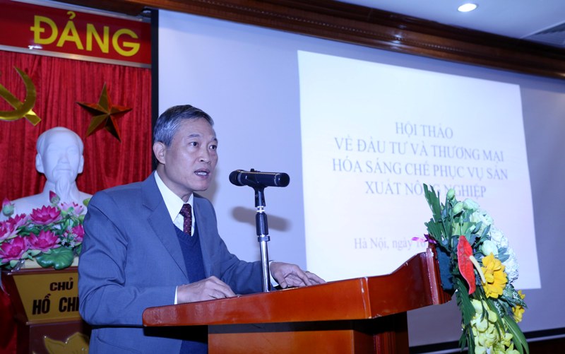 Thứ trưởng Trần Văn Tùng phát biểu tại Hội thảo Hội thảo Đầu tư và thương mại hóa sáng chế phục vụ sản xuất nông nghiệp