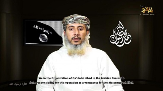 Một trong những thủ lĩnh tối cao của tổ chức khủng bố Alqaeda đã lên tiếng nhận trách nhiệm vụ thảm sát Charlie Hebdo