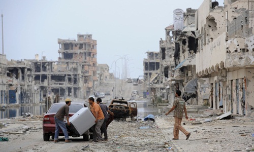 Khung cảnh đổ nát ở thành phố Sirte năm 2011. Ảnh: Nypost