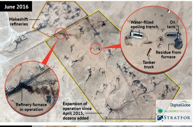 Ảnh chụp vệ tinh các nhà máy lọc dầu của tổ chức khủng bố IS 