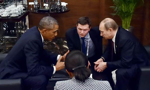 Ông Obama, trái, và ông Putin thảo luận nhiều vấn đề khi gặp tại Thổ Nhĩ Kỳ