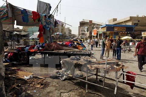 Hiện trường một vụ đánh bom liều chết của khủng bố IS ở Baghdad ngày 17/9 vừa qua