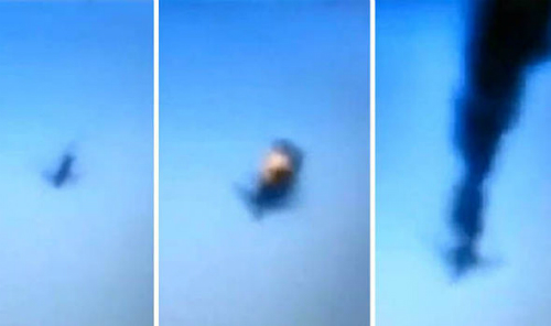 Hình ảnh trongvideo nghi ghi lại cảnh khủng bố IS bắn hạ máy bay Nga