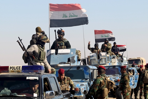 Các lực lượng an ninh Iraq được điều động đến khu vực biên giới với Arab Saudi ngày 17/2