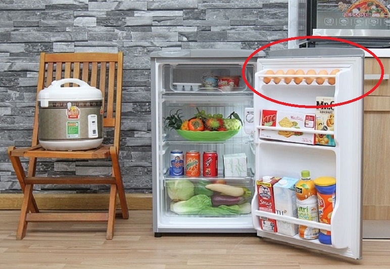 Cánh cửa tủ lạnh nhiệt độ không ổn định, không thích hợp để bảo quản trứng lâu ngày