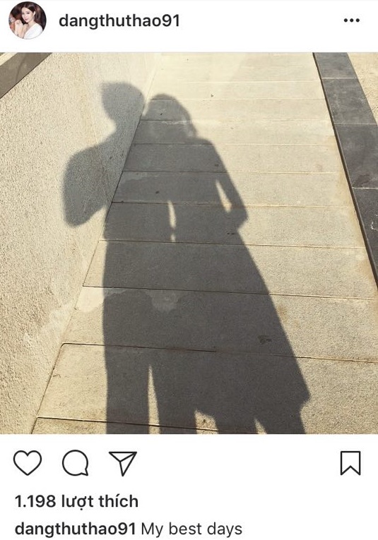 Tháng 3/2015, Đặng Thu Thảo đăng bức hình chụp hai cái bóng đầy tình tứ bên nhau dưới ánh nắng với caption: “My best days” khiến nhiều người xôn xao.