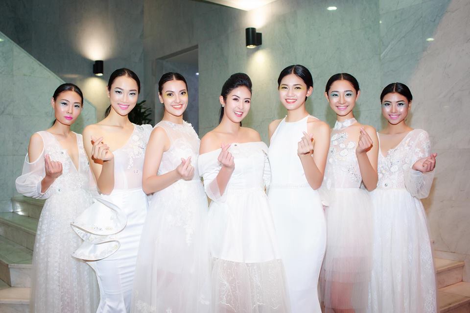 Hoa hậu Ngọc Hân xuất hiện cùng những người mẫu trong BST của mình