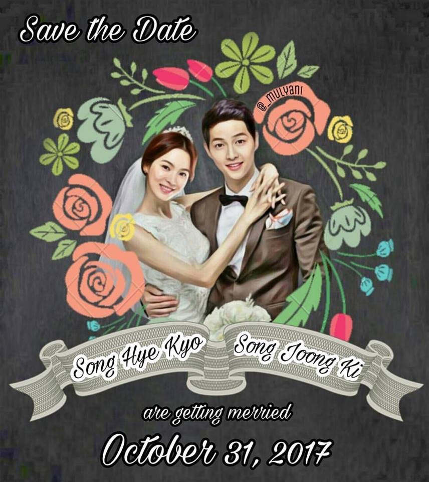 Fan đã tự thiết kế những tấm thiệp cưới vô cùng đẹp mắt cho Song Joong Ki và Song Hye Kyo