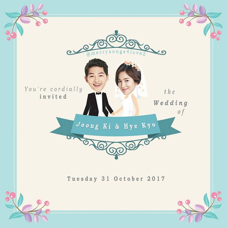 Fan đã tự thiết kế những tấm thiệp cưới vô cùng đẹp mắt cho Song Joong Ki và Song Hye Kyo