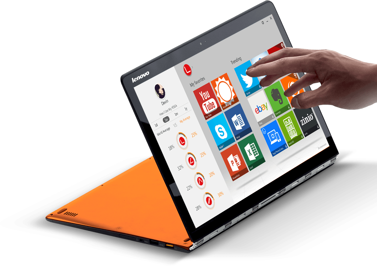 Laptop lai máy tính bảng Lenovo Yoga 3 Pro được trang bị màn hình cảm ứng độ phân giải siêu cao