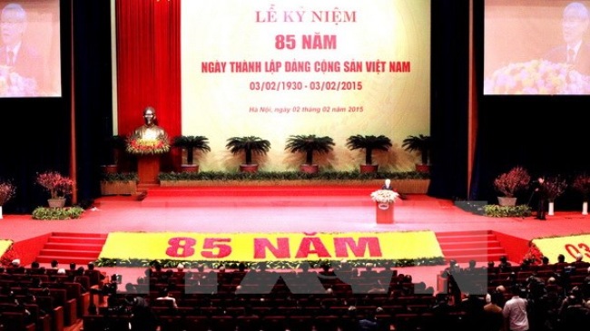Toàn cảnh Lễ kỷ niệm 85 năm ngày thành lập Đảng Cộng sản Việt Nam được tổ chức ngày 2/2 tại Hà Nội