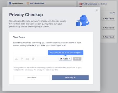 facebook thay đổi quyền riêng tư