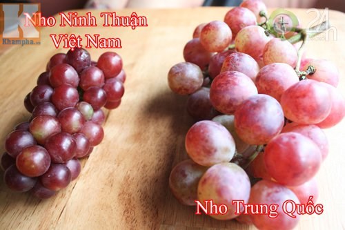 Cách phân biệt nho Ninh Thuận và nho Trung Quốc siêu đơn giản.