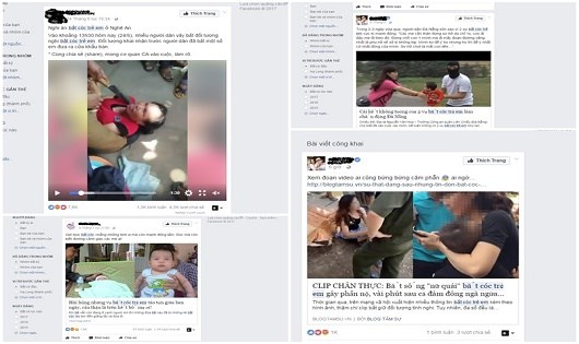 ‘Rước họa vào thân’ bởi tin và chia sẻ những bài viết về bắt cóc trẻ em như thế này