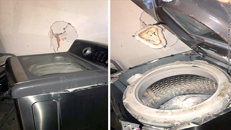 Một chiếc máy giặt Samsung bị nổ ở Texas.