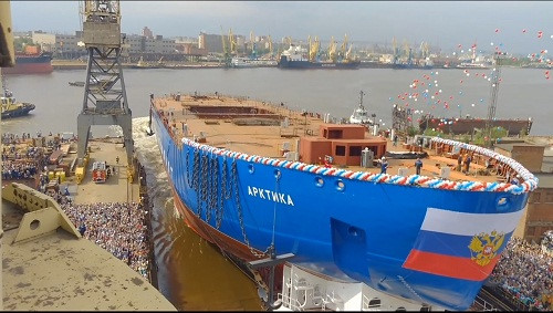 Hình ảnh con tàu lớn nhất thế giới được hạ thủy hồi tháng 6 vừa qua. 