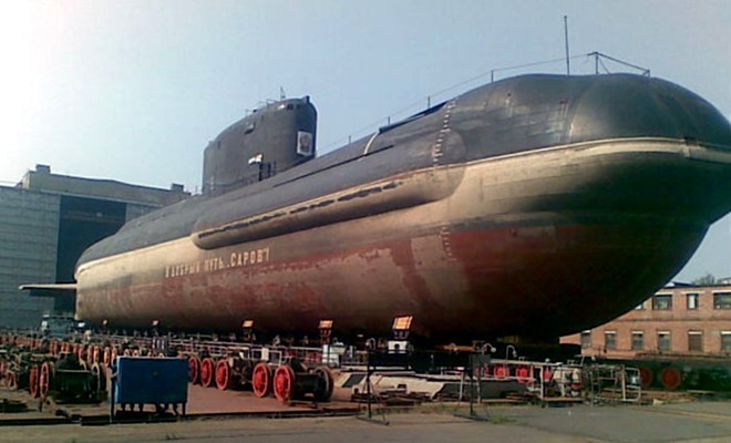 Một tàu ngầm chuyên mang tên lửa hạt nhân của Nga.