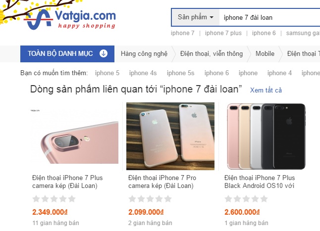  Nhiều điện thoại iPhone 7 được giao bán trên mạng với giắ rẻ bất ngờ. Ảnh:  ICTnews