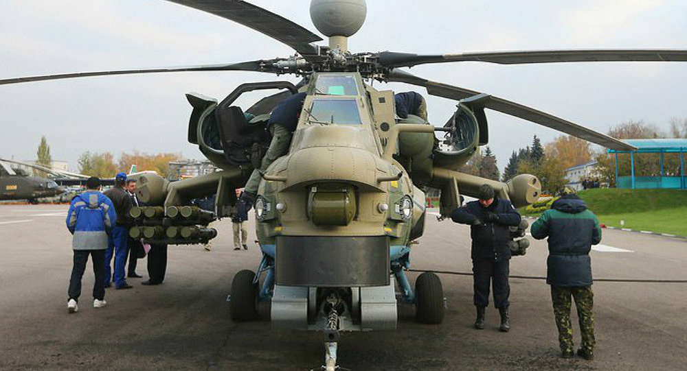Trực thăng chiến đấu Mi-28NM phiên bản mới vừa được Nga trình làng. Ảnh: TTXVN