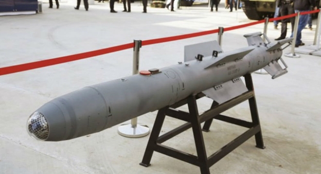 Bom thông minh KAB-250 là loại vũ khí quân sự đầu tiên được Nga đem ra nước ngoài sử dụng.  Ảnh: Công an Nhân dân