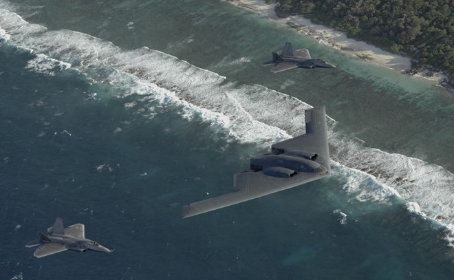 Máy bay ném bom B-2 Spirit được thiết kế hình cánh dơi, màu đen. Ảnh: Lao Động 
