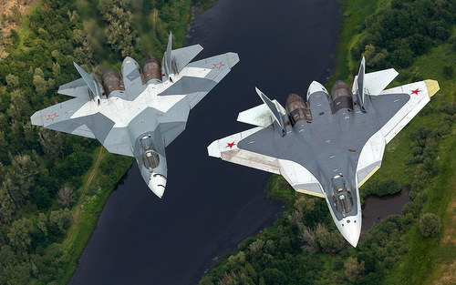 Tiêm kích tàng hình T-50 do Sukhoi phát triển từ năm 2002. Ảnh: VnExpress 